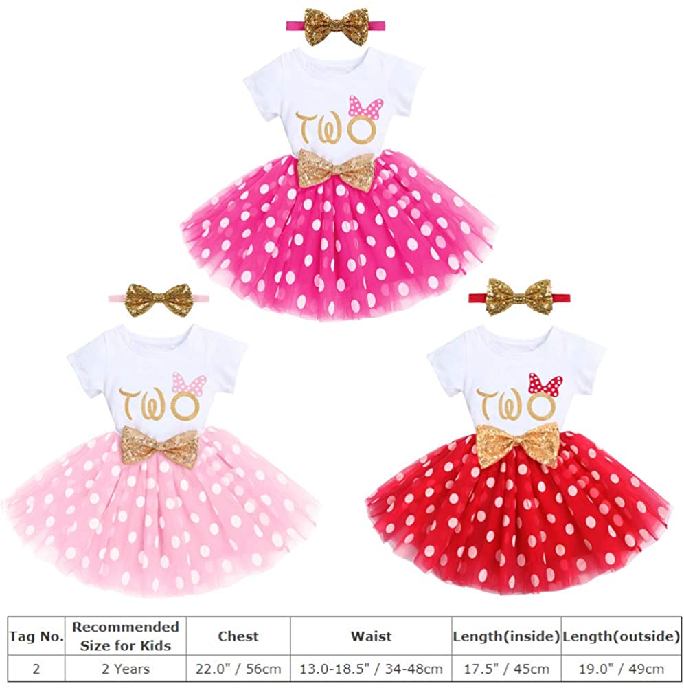 ODASDO Baby Girl It’s My 1st / 2nd Birthday Dress Matching Shiny Sequin Bowknot Headband Cake Smas
