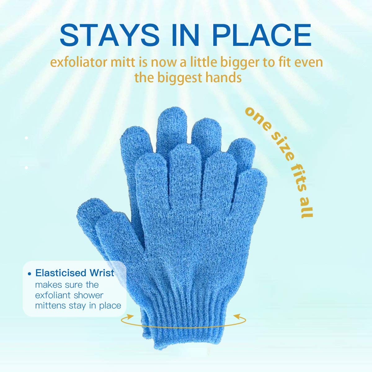 ATB 4 Pairs Exfoliating Gloves - Premium Scrub Wash Mitt for Bath or Shower - Luxury Spa Exfoliation
