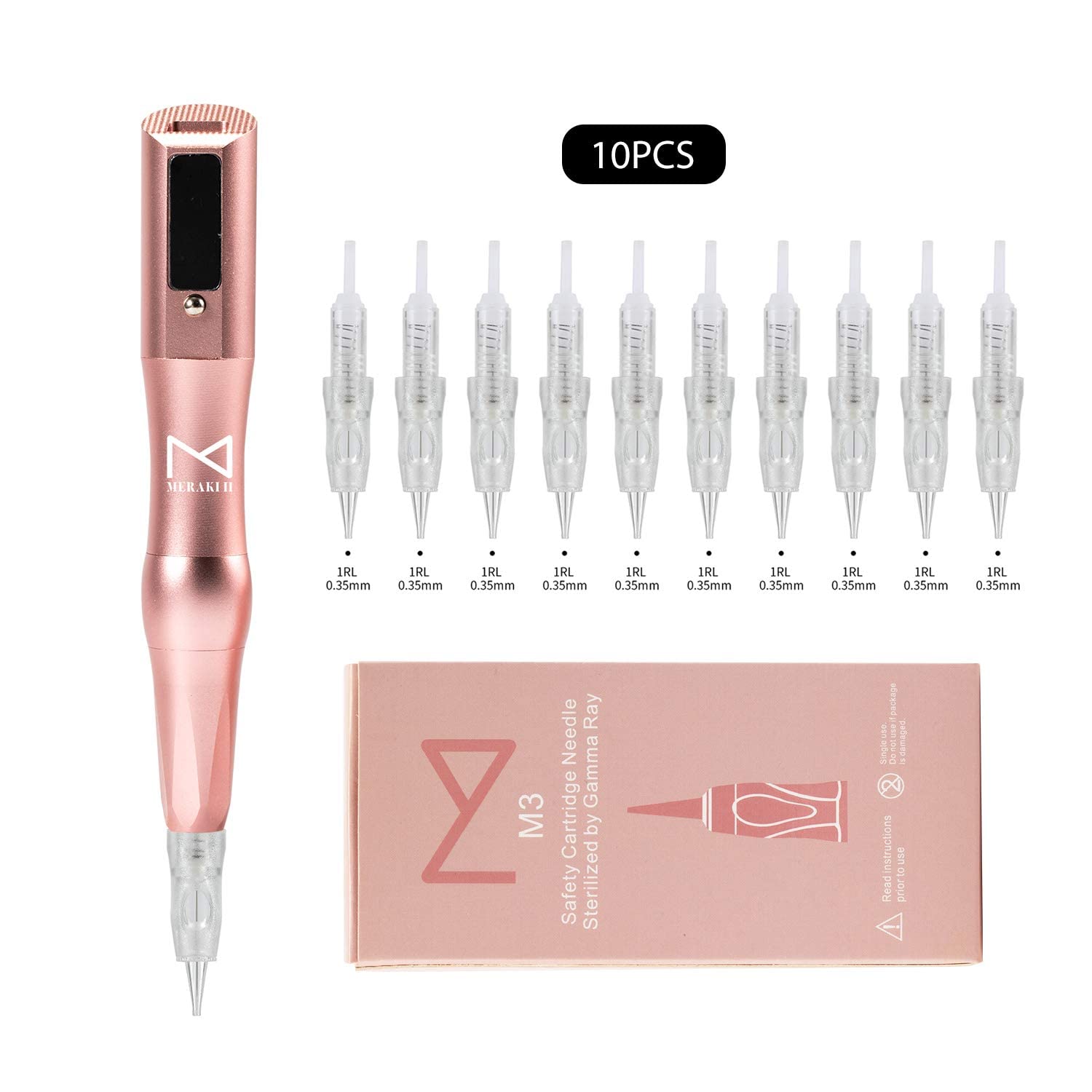 MERAKI II Version 2.0 Wireless PMU/Tattoo Machine - 5 Speed - Low Noise - Two Batteries - 10 1RL Nee