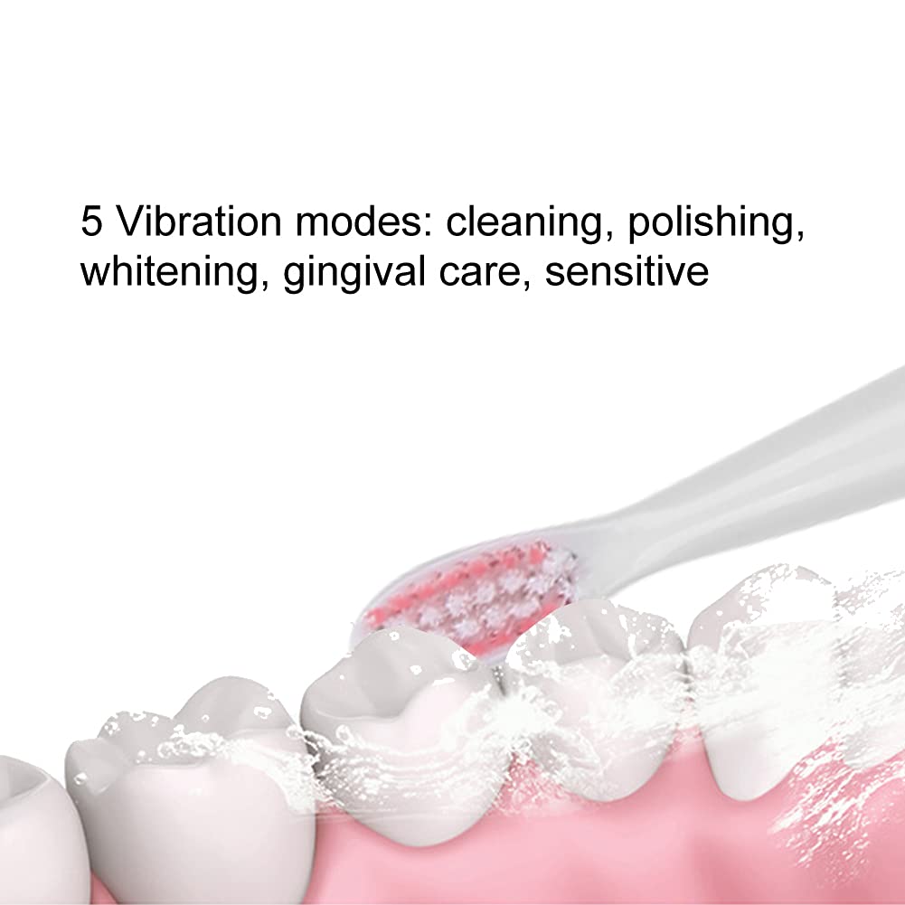 Electric Sonic Toothbrush, USB Rechargeable Power Toothbrush, Soft Hair Waterproof Adult Automatic T