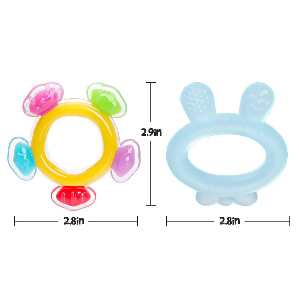 haakaa Silicone Baby Teethers Set - Baby Teething Toys Soft & Flexible for Teething Baby 3 Months+ S
