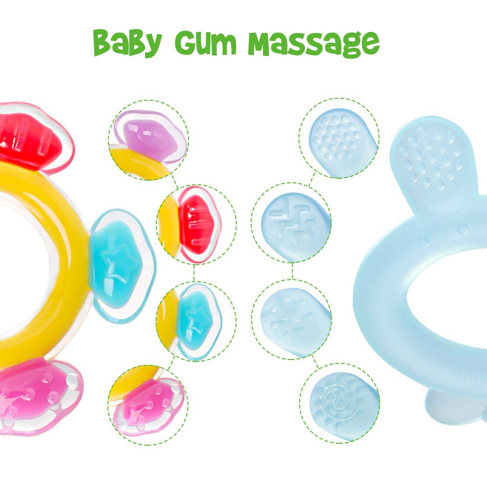 haakaa Silicone Baby Teethers Set - Baby Teething Toys Soft & Flexible for Teething Baby 3 Months+ S