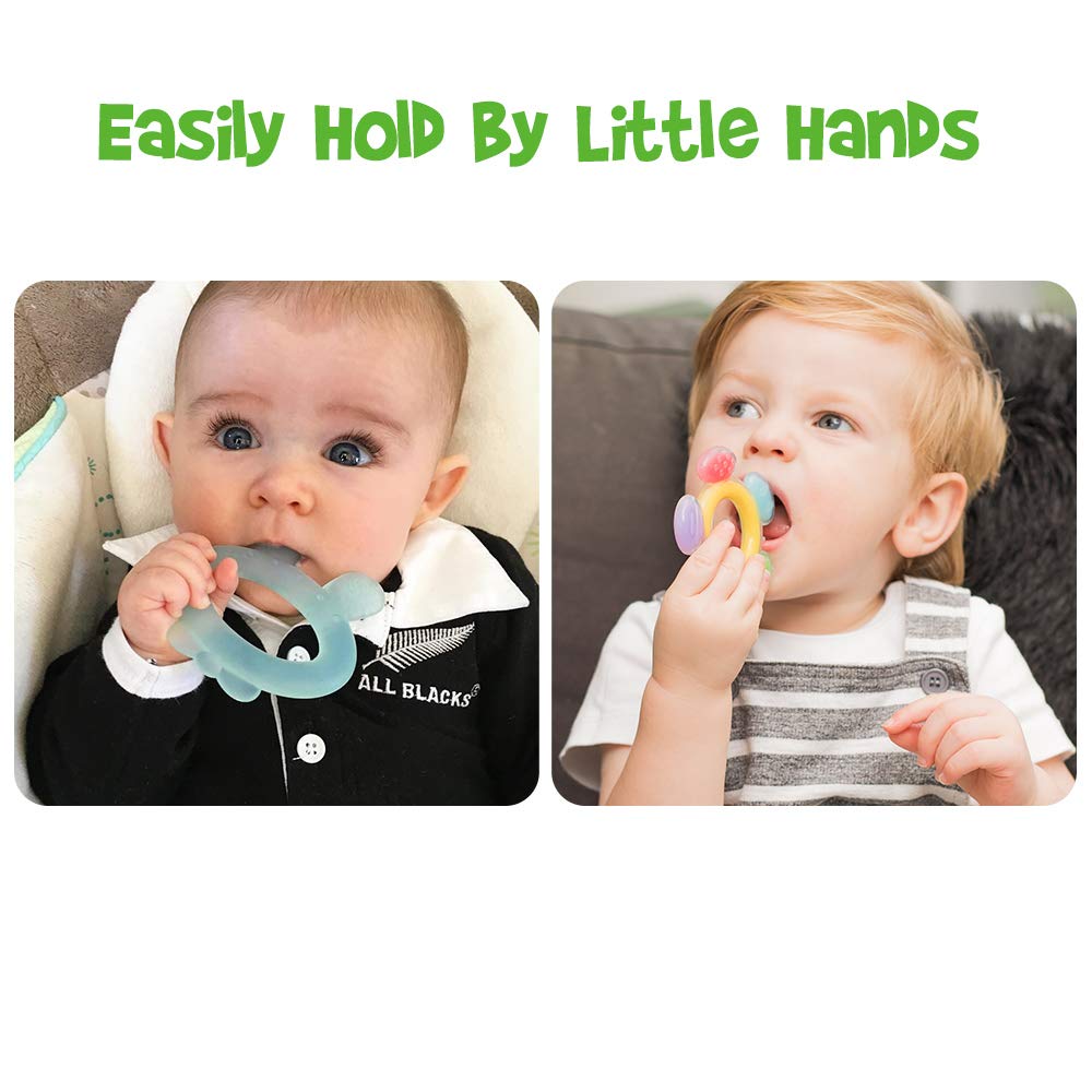 haakaa Silicone Baby Teethers Set - Baby Teething Toys Soft & Flexible for Teething Baby 3 Months+ S