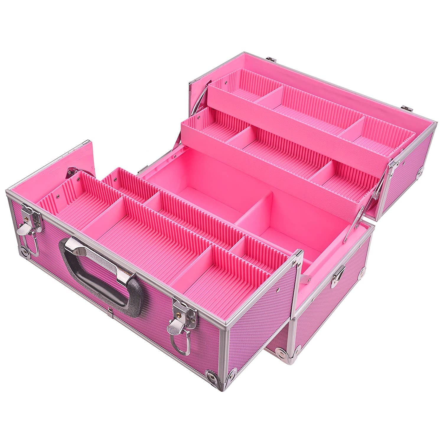SHANY Essential Pro Makeup Train Case with Shoulder Strap and Locks - Pink