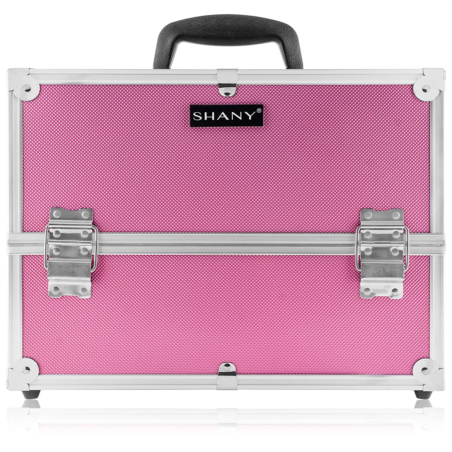 SHANY Essential Pro Makeup Train Case with Shoulder Strap and Locks - Pink