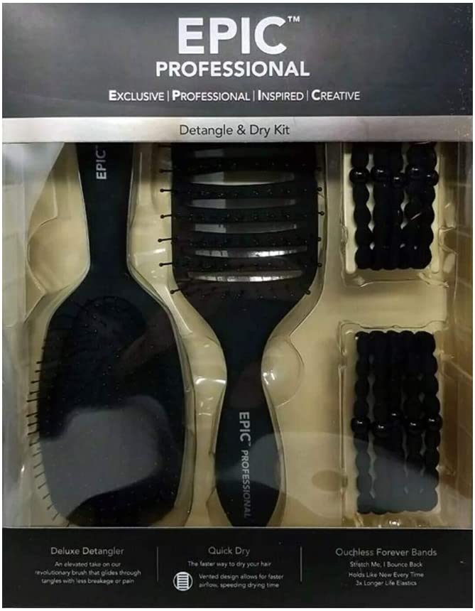 EverJoice Epic Professional Detangle & Dry Brush Kit I Deluxe Detangler I Quick Dry I Ouchless Forev