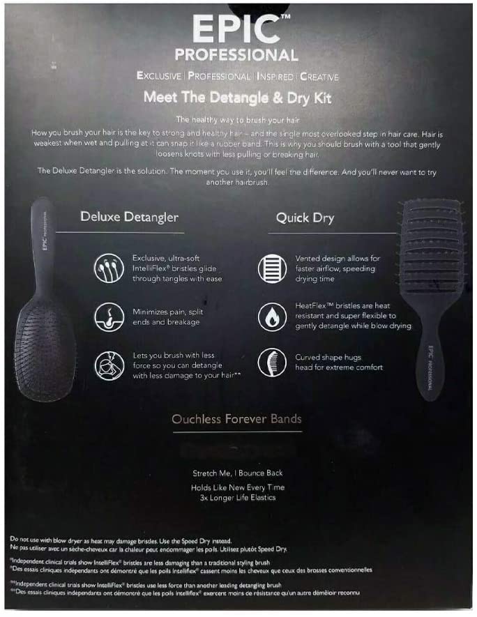 EverJoice Epic Professional Detangle & Dry Brush Kit I Deluxe Detangler I Quick Dry I Ouchless Forev