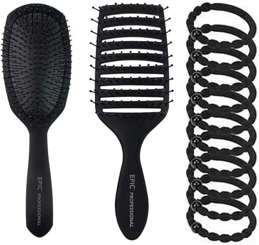 EverJoice Epic Professional Detangle & Dry Brush Kit I Deluxe Detangler I Quick Dry I Ouchless Forev
