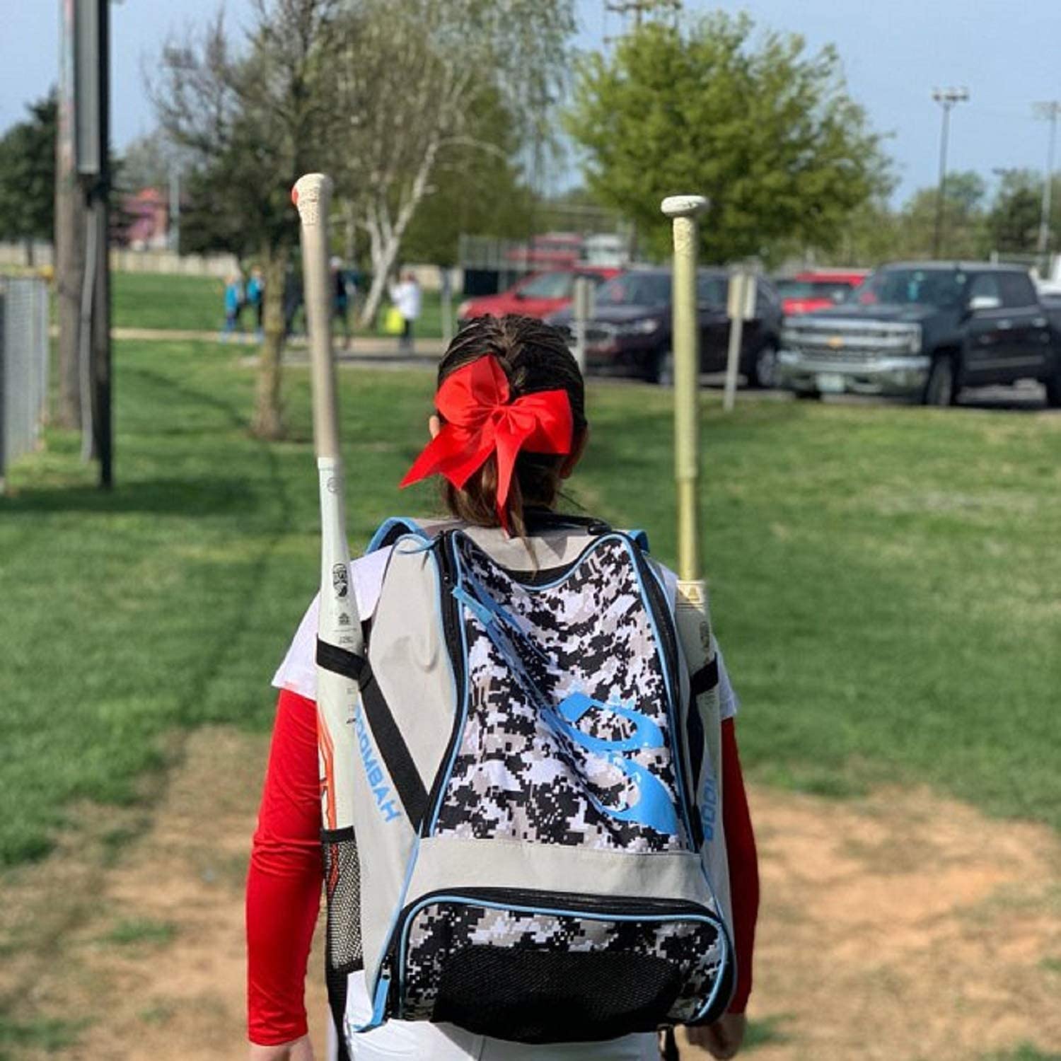 Kenz Laurenz Cheer Bows Orange Cheerleading Softball - Gifts for Girls and Women Team Bow with Ponyt