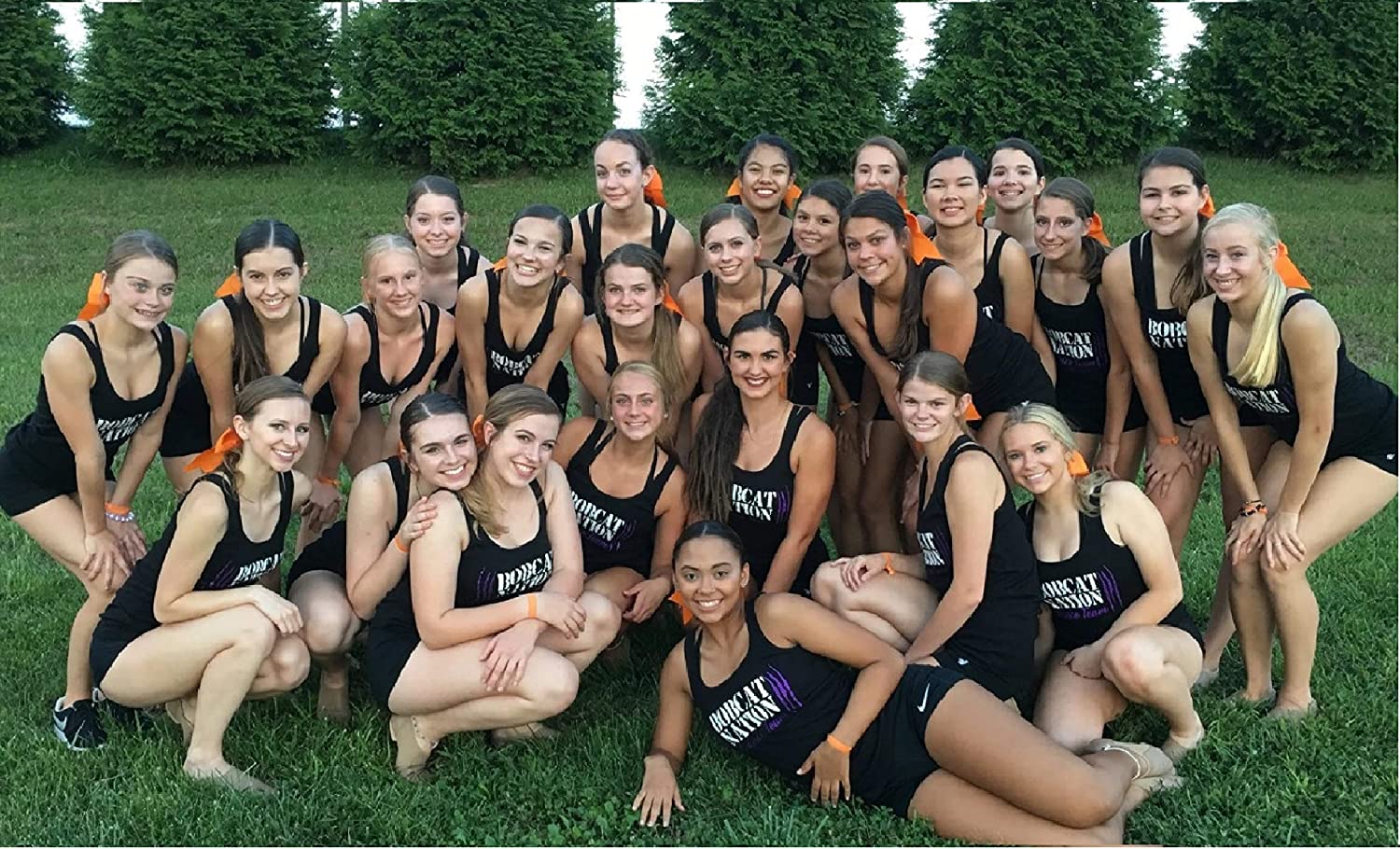 Kenz Laurenz Cheer Bows Orange Cheerleading Softball - Gifts for Girls and Women Team Bow with Ponyt