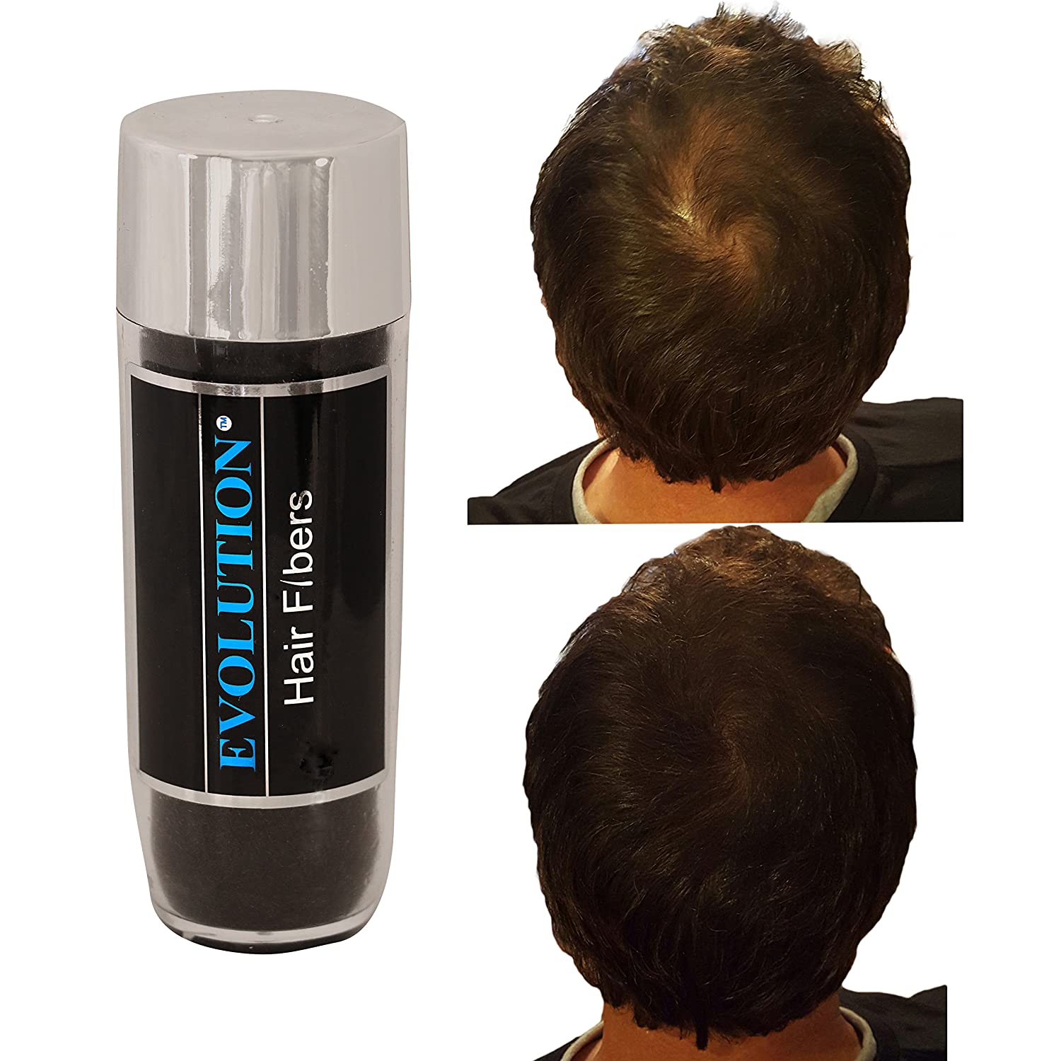 Evolution Hair Fibers -100% Human Hair Fibers - Deluxe 20g Light Brown - For Men & Women - Conceal T