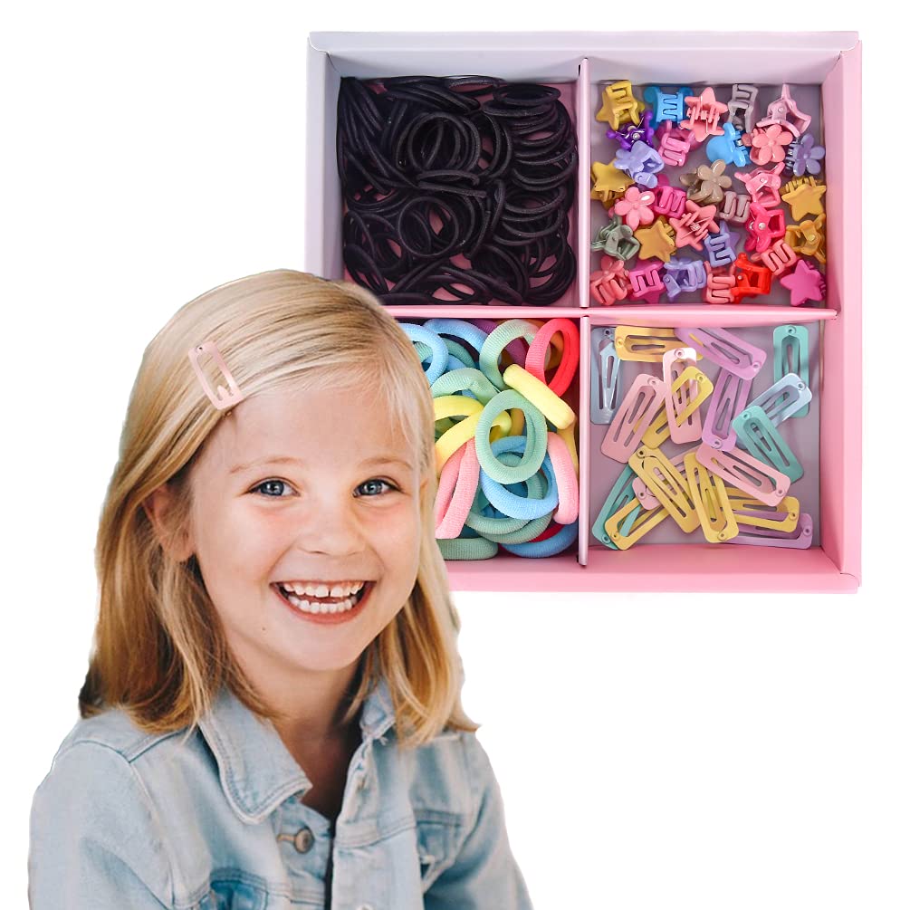 200 Pieces Baby Girls Hair Accessory Set with Gift Packing Box, Gifts for Grandkids Cute Baby Hairpi