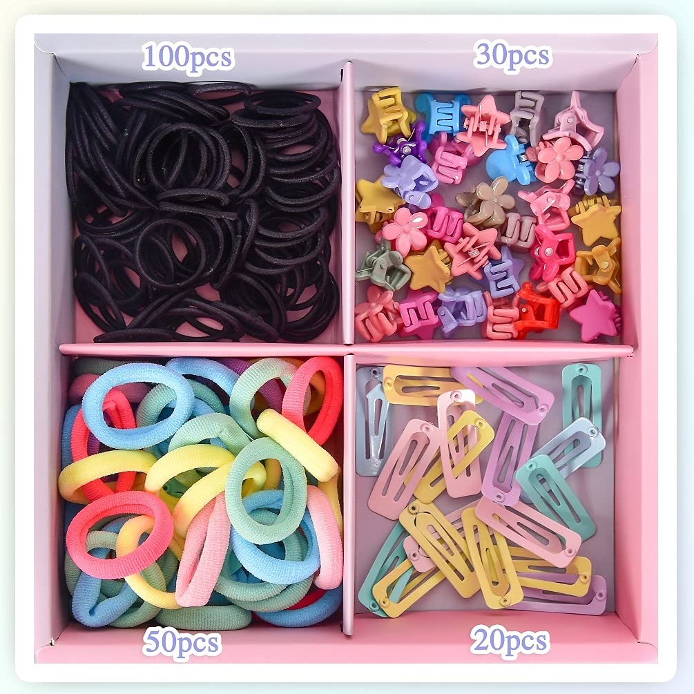 200 Pieces Baby Girls Hair Accessory Set with Gift Packing Box, Gifts for Grandkids Cute Baby Hairpi