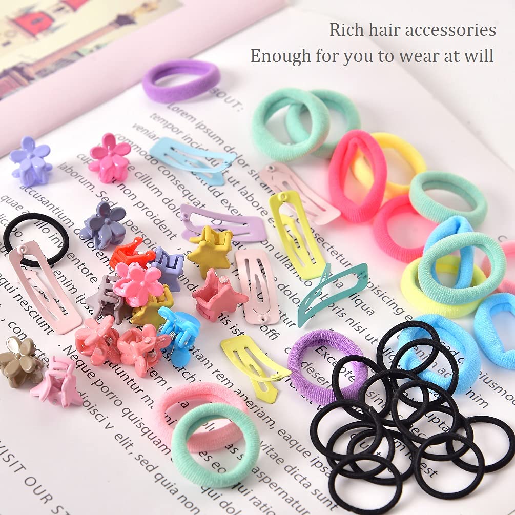 200 Pieces Baby Girls Hair Accessory Set with Gift Packing Box, Gifts for Grandkids Cute Baby Hairpi