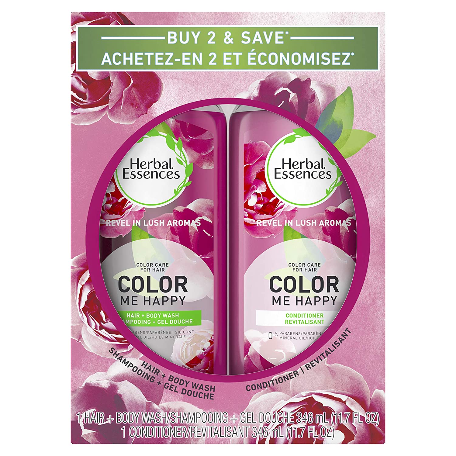 Herbal Essences Color Me Happy Shampoo & Conditioner Bundle Pack, 6.329 Fl Oz