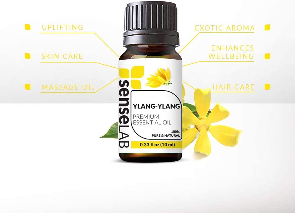 SenseLAB Ylang Ylang Essential Oil - 100 % Pure Extract Ylang Ylang Oil Therapeutic Grade - Skin and