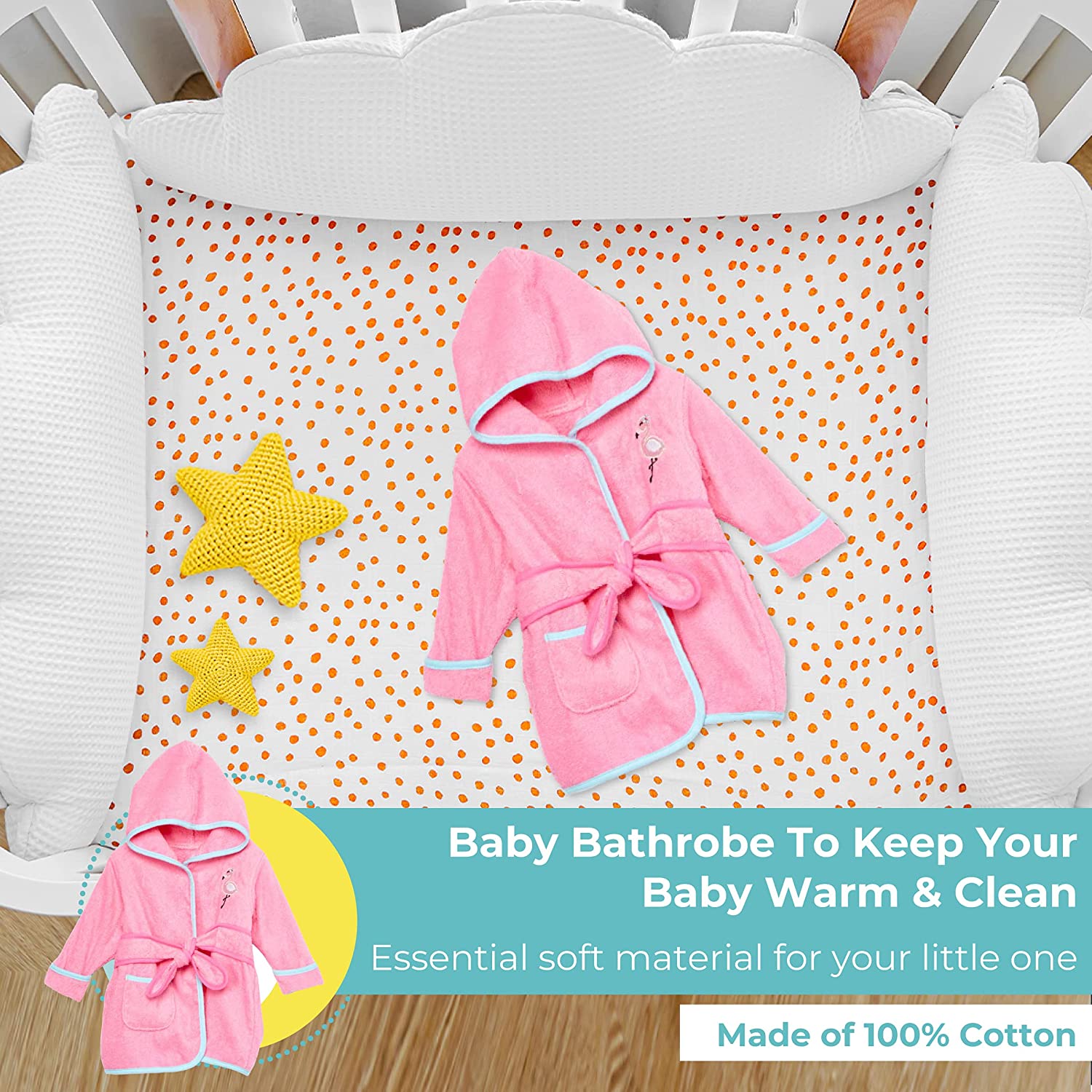 Spasilk 100% Cotton Hooded Terry Bathrobe with Booties \xe2\x80\x94 Baby Girl Gifts \xe2\x80\x94 Bab