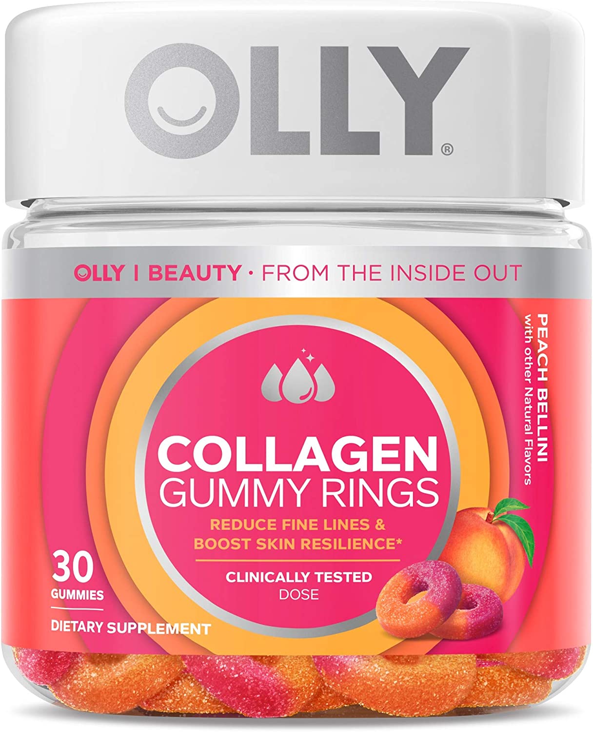 OLLY Collagen Gummy Rings, 2.5g of Clinically Tested Collagen, Boost Skin Elasticity & Reduce Wrinkl