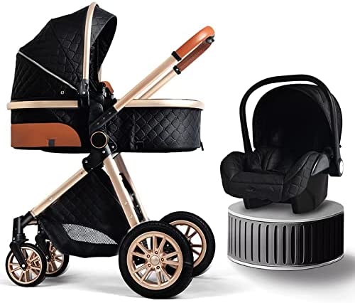WNY Baby Stroller Fashion Baby Stroller 3 in 1 Folding Prams Portable Travel Baby Carriage Luxury Le