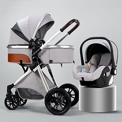WNY Baby Stroller Fashion Baby Stroller 3 in 1 Folding Prams Portable Travel Baby Carriage Luxury Le