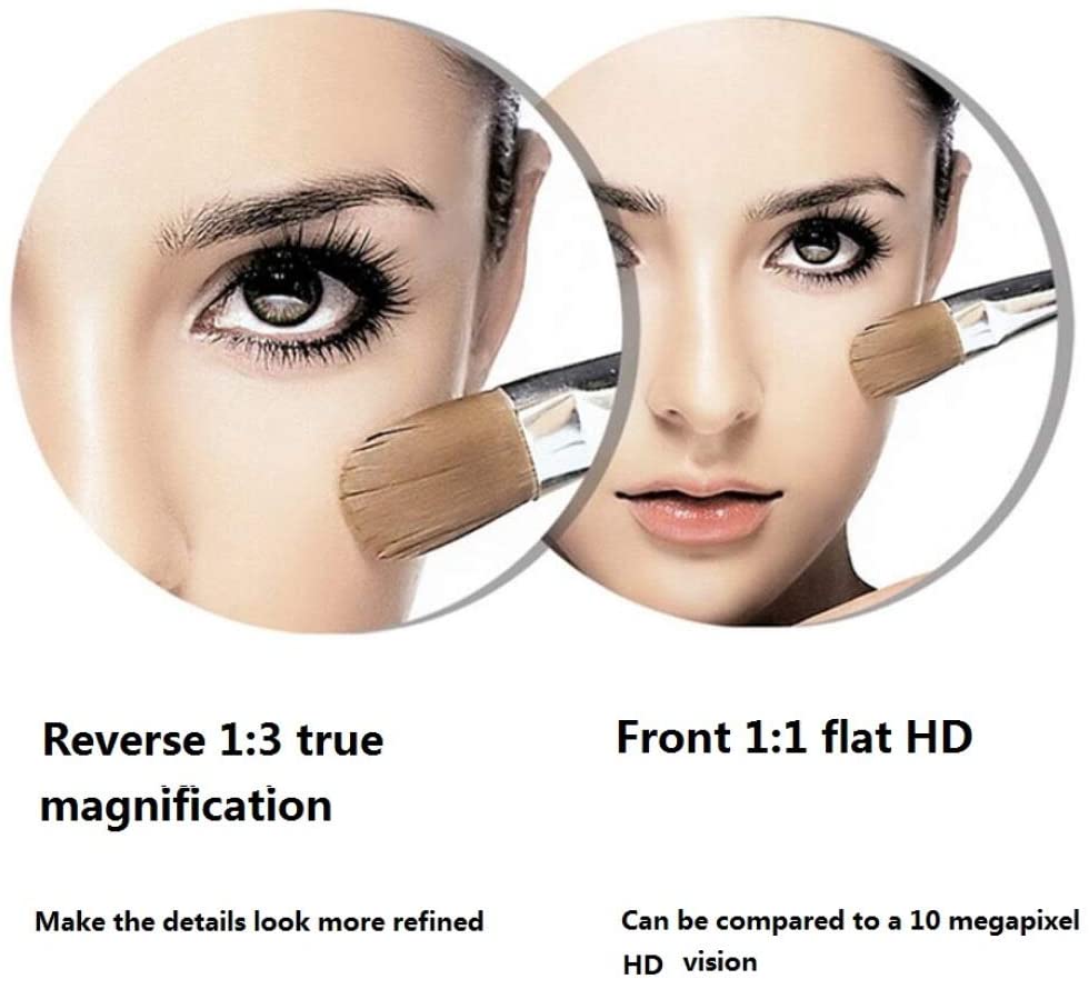 ALWUDI LED Makeup Vanity Mirrors, Square Double Sided Lighted Cosmetic