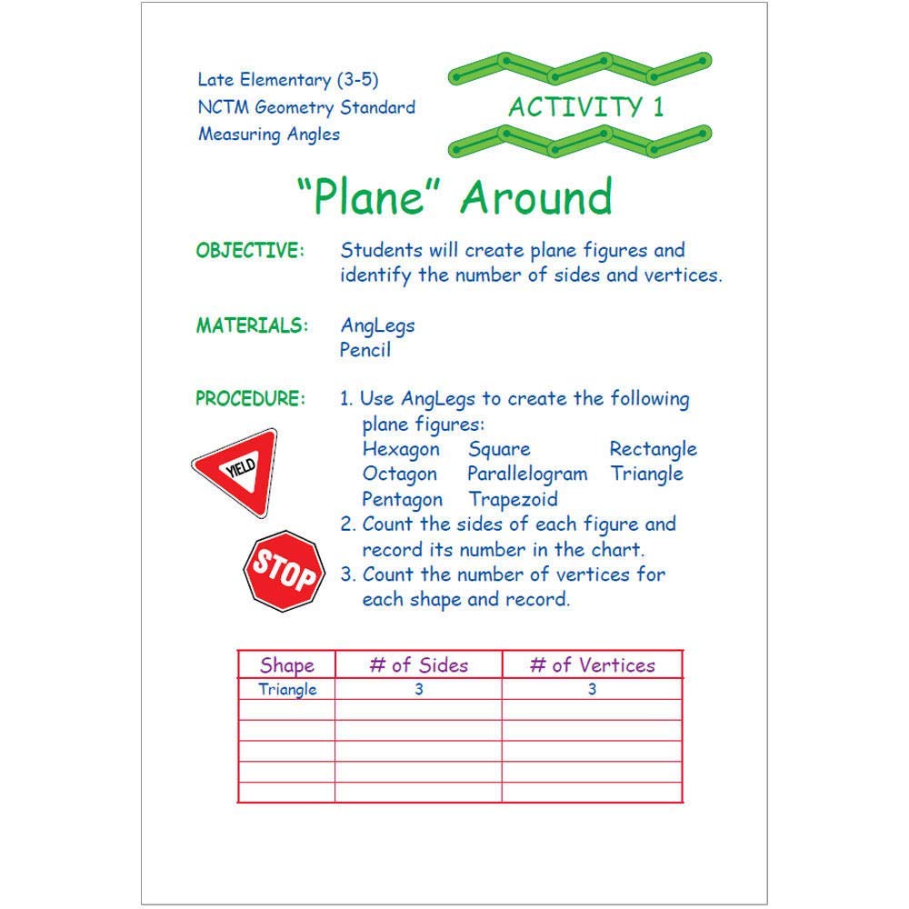 hand2mind AngLegs Classroom Kit with Protractors, Explore Angles, Shapes, and Geometry, Triangle Geo