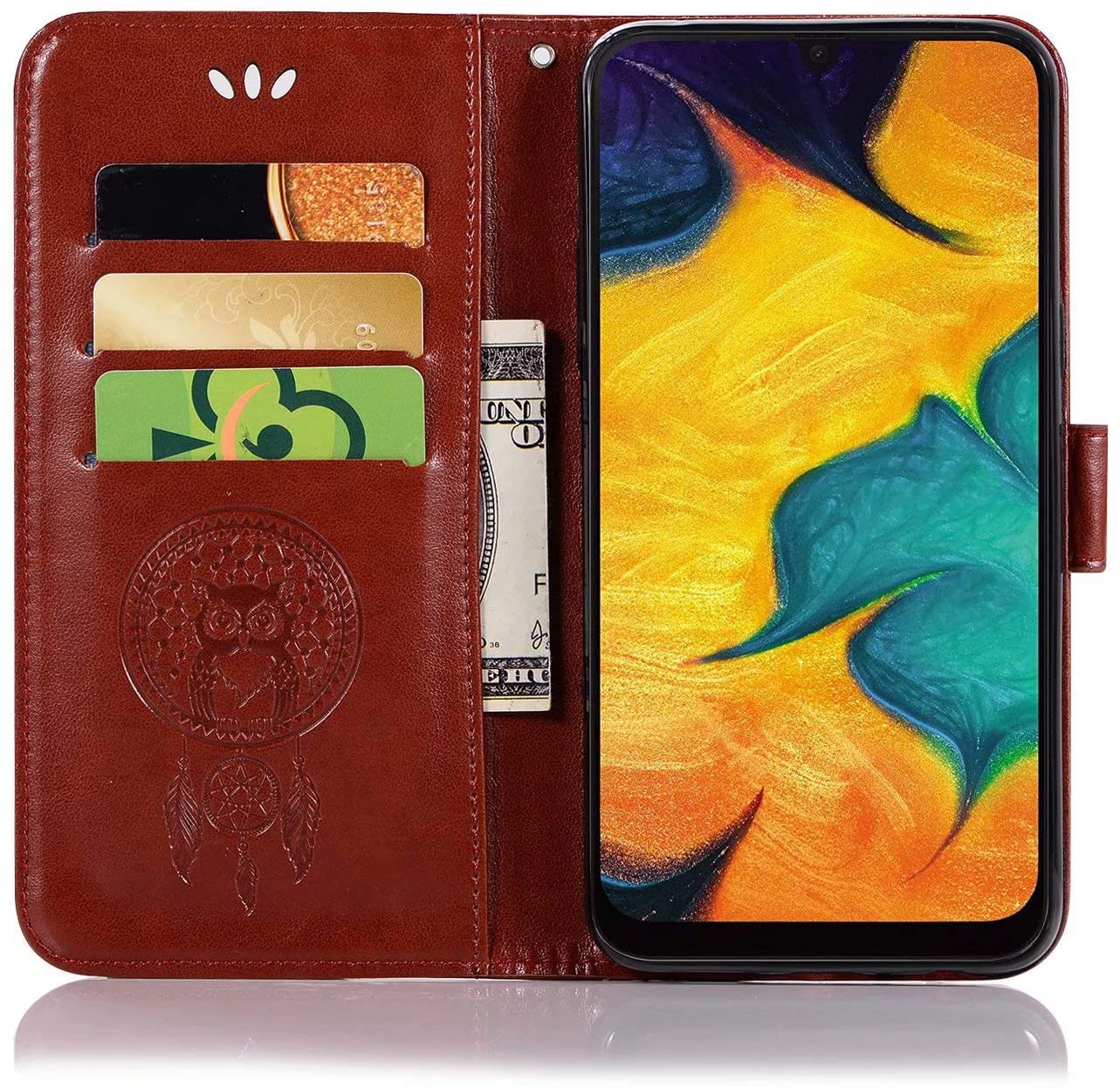 for Samsung Galaxy Note 10 Case, Shockproof PU Leather Flip Case Notebook Wallet Cover Embossed Cute