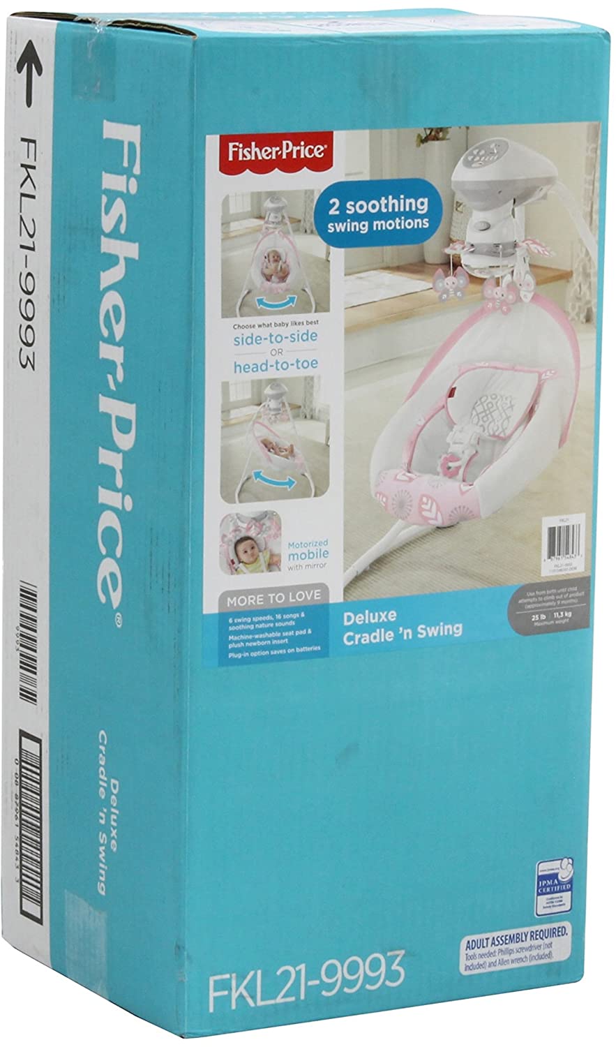 Fisher-Price Deluxe Cradle 'n Swing- Surreal Serenity - Soothing Baby Swing With Two Swinging Motion