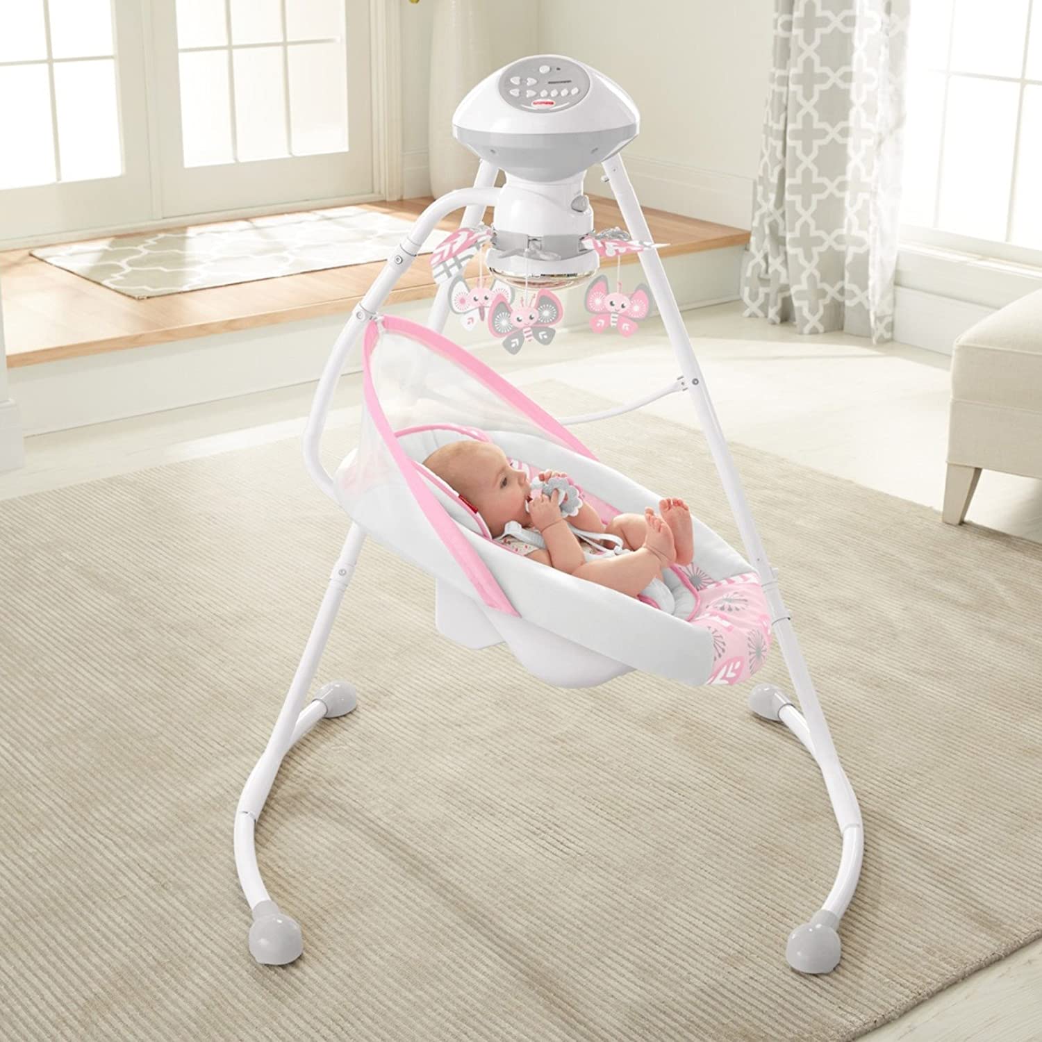 Fisher-Price Deluxe Cradle 'n Swing- Surreal Serenity - Soothing Baby Swing With Two Swinging Motion