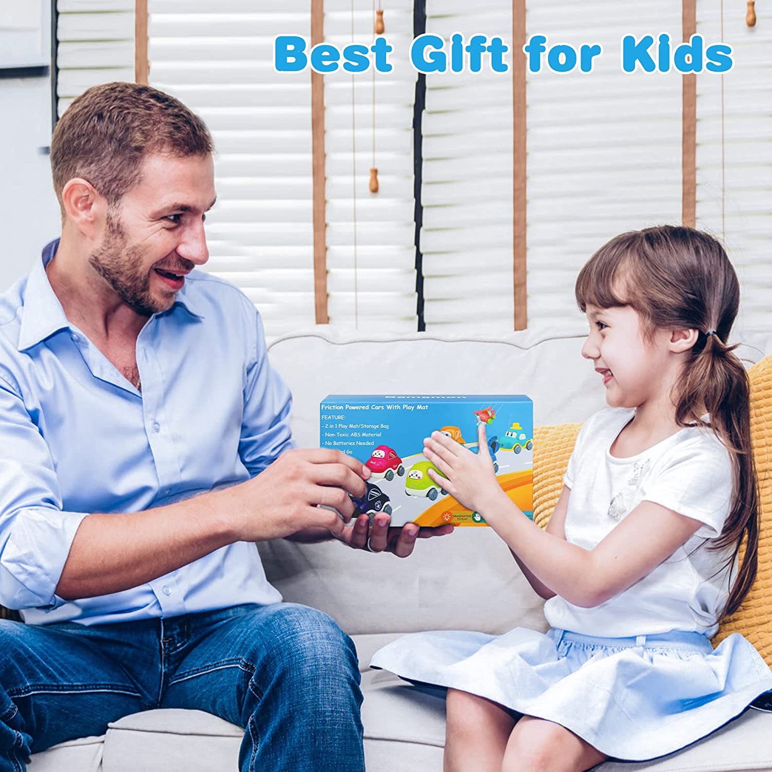 Bamamon Baby Car Toy Sets with Play Mat/Storage Bag , Toys for 1 2 3 Year Old Boys Girls Baby Fricti