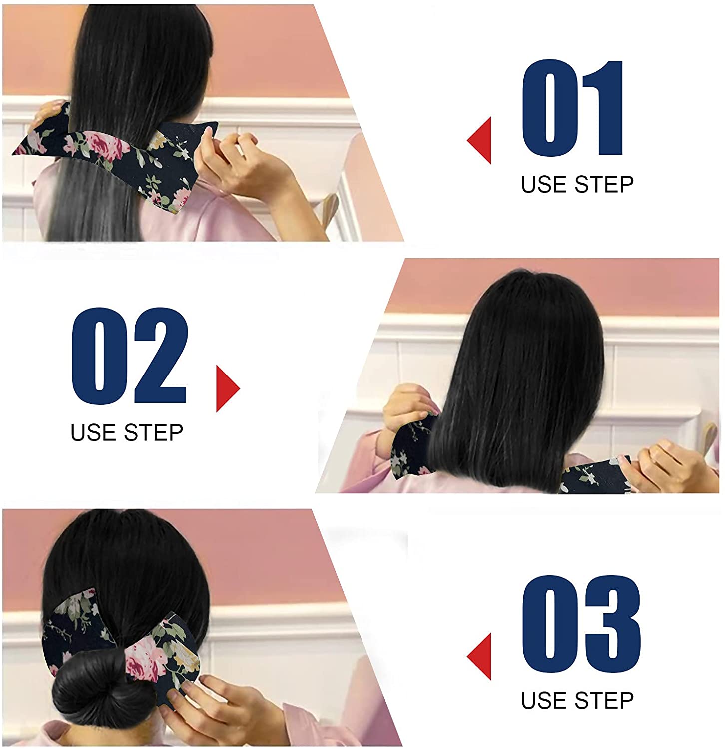 GZMMYI Deft Bun Hair Bun Maker Multicolor Cloth Magic Clip French Twist Hairstyle Donut Bun Hairstyl