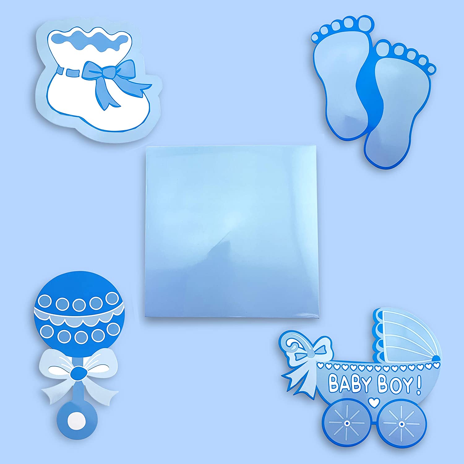 Adorox 3D Version Baby Shower Wishing Well Card Box Decoration (Boy)