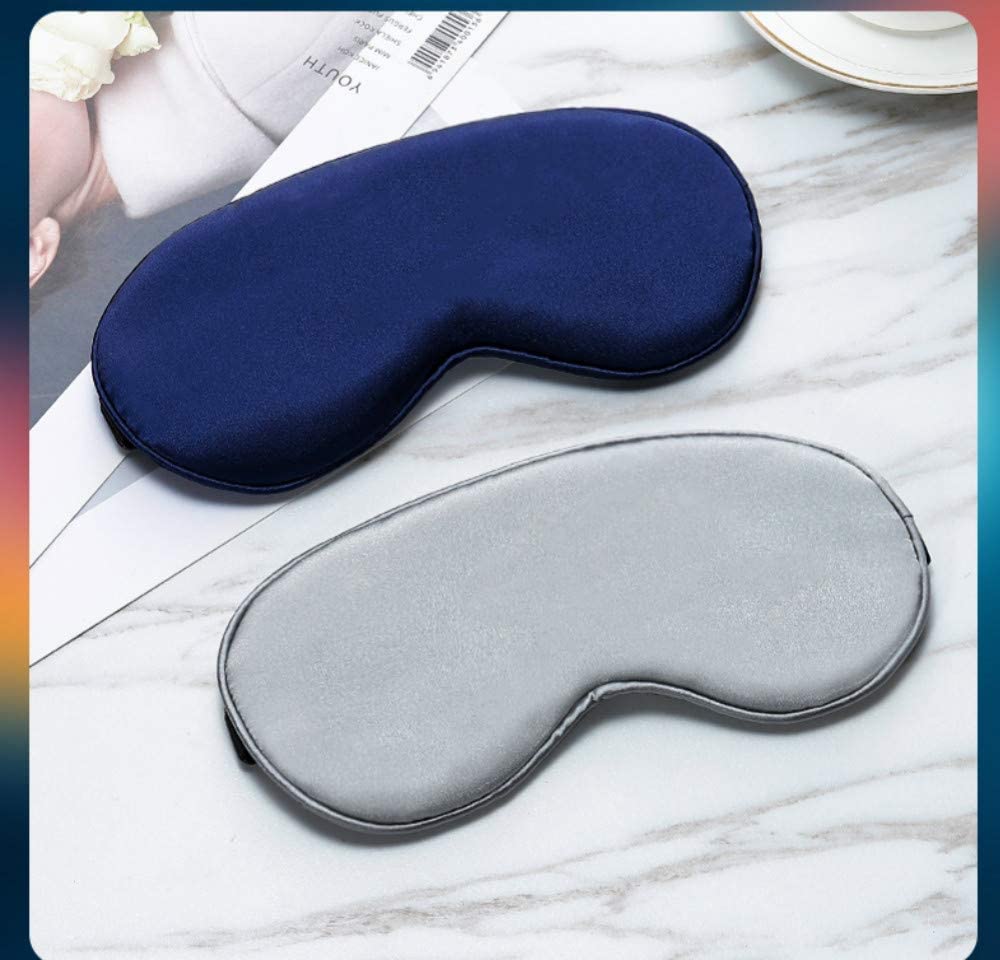 Silk sleeping eye blindfold with the same color storage bag, double-layer silk filled eye mask and e