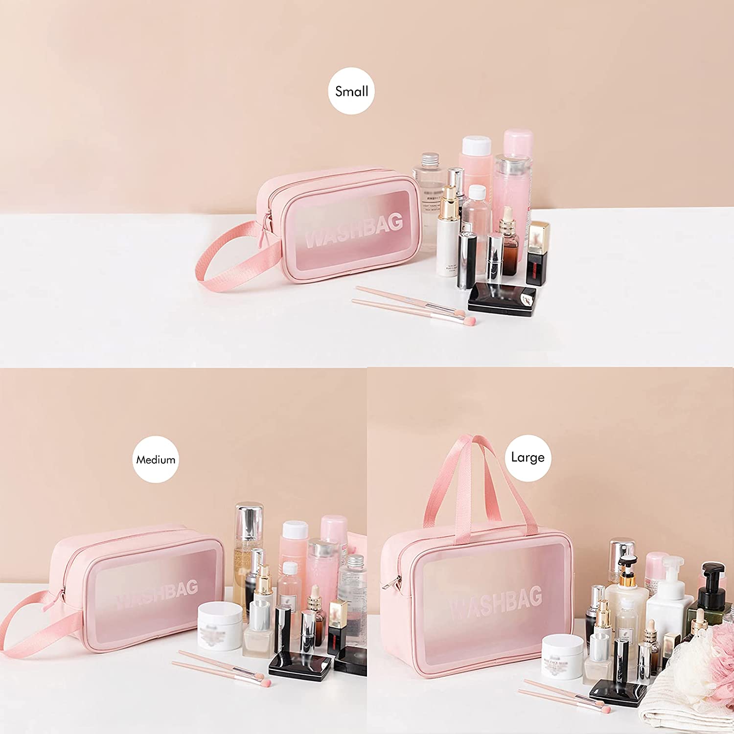 TABITORA Toiletry Carry Pouch Portable Makeup Bag Organizing Makeup Bag Organizer Case Waterproof Pi