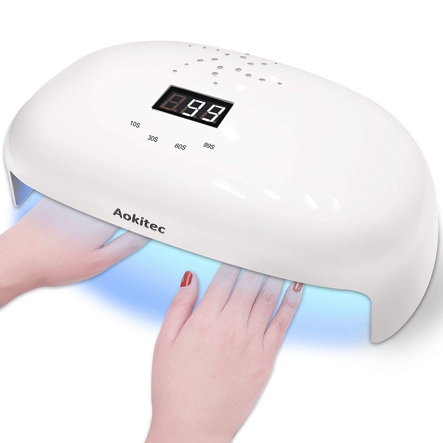 Aokitec 78W UV LED Nail Lamp, Professional Nail Dryer for Gel Polish Fits Fingernail & Toenail, Nail