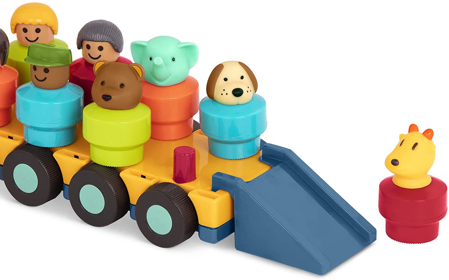 Battat – Spinning Bus – Developmental Pull Toy with Accessories for Toddlers – Bus Toy with Mo