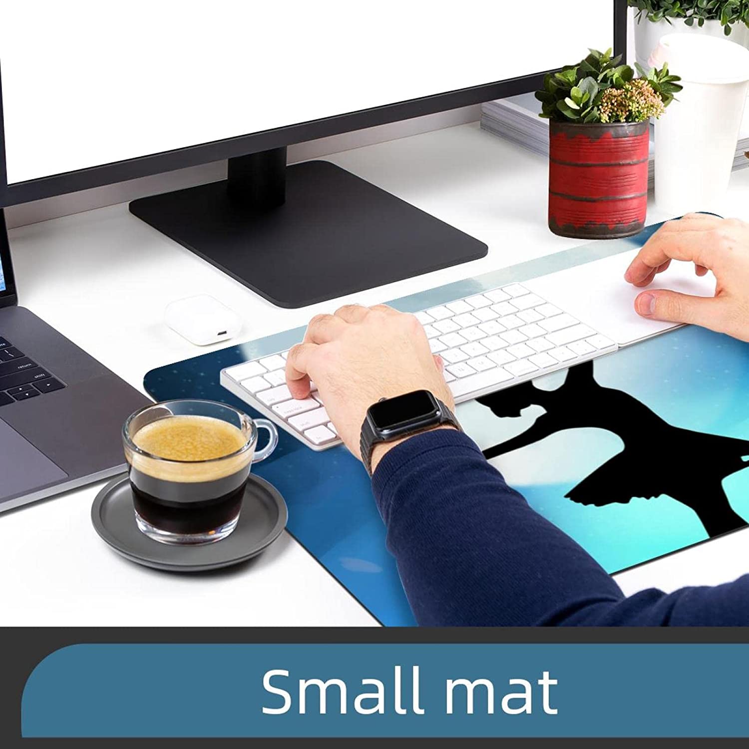 Mouse Pad Ballet Dance Mouse Mat Waterproof Non-Slip Rubber Base for Office Home Gaming Working 18x2