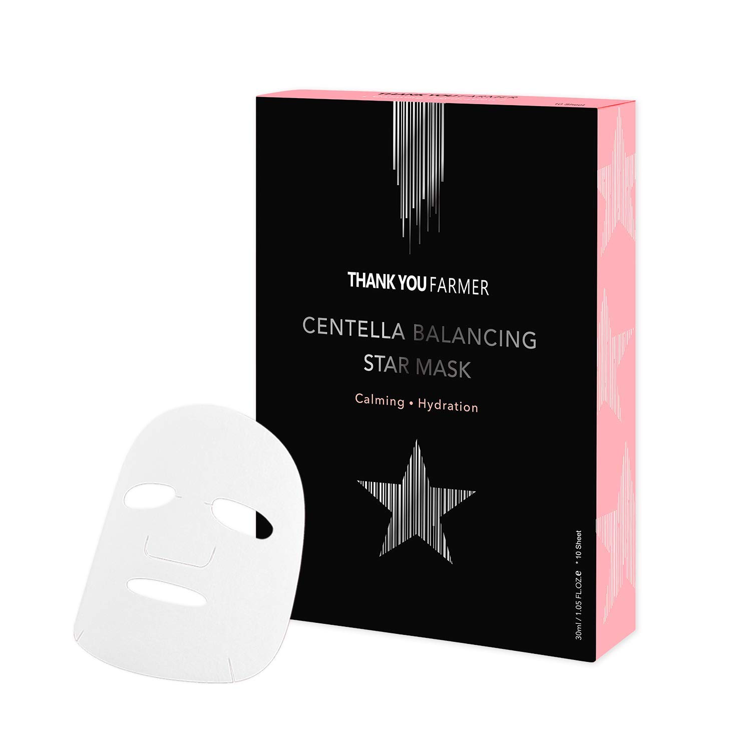 THANKYOU FARMER Centella Balancing Star Masks (Box of 10) | Calming, pH Balanced skin | Allure Korea