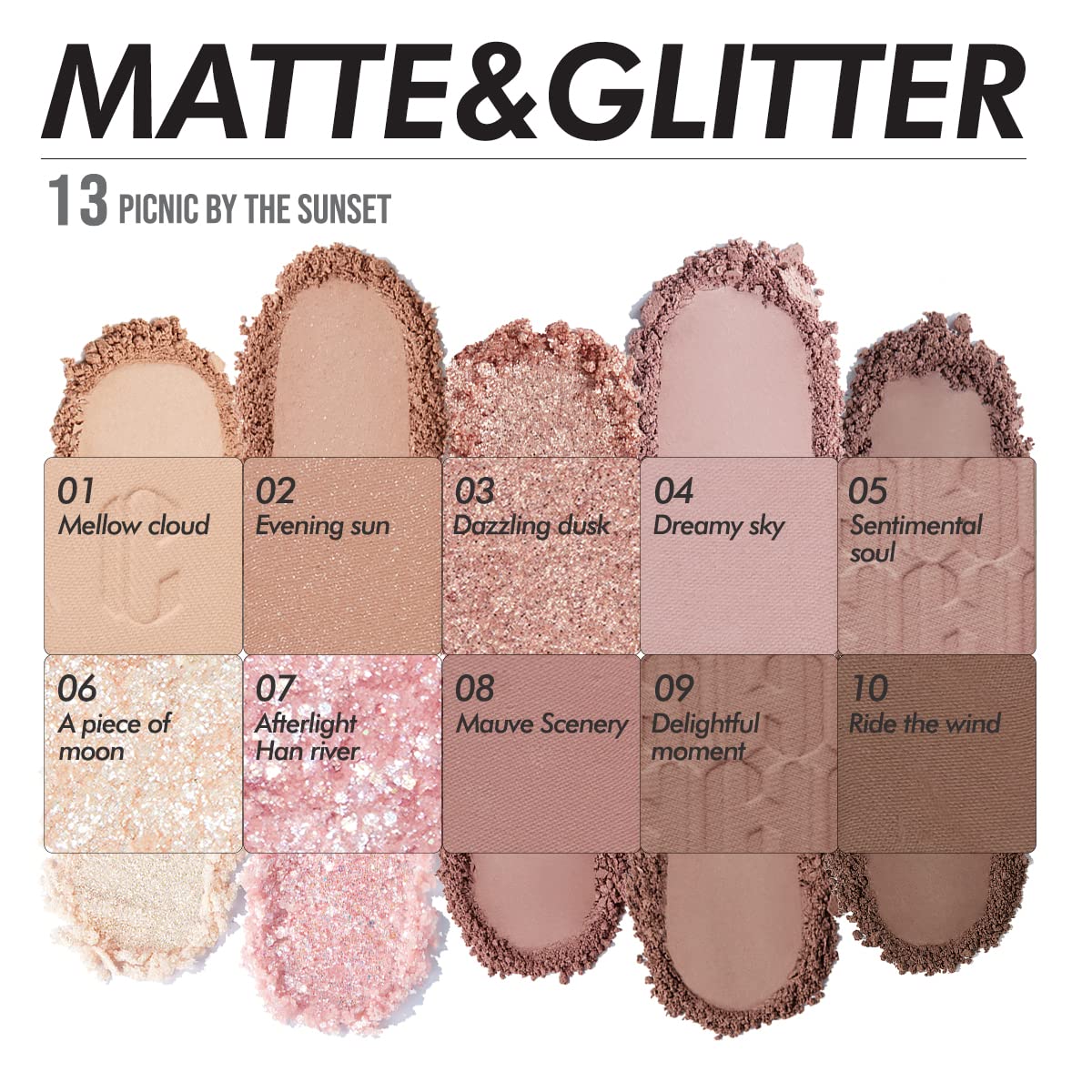 CLIO Pro Eye Shadow Palette | Matte, Shimmer, Glitter, Pearls, Highly Pigments, Long-Wearing (013 PI