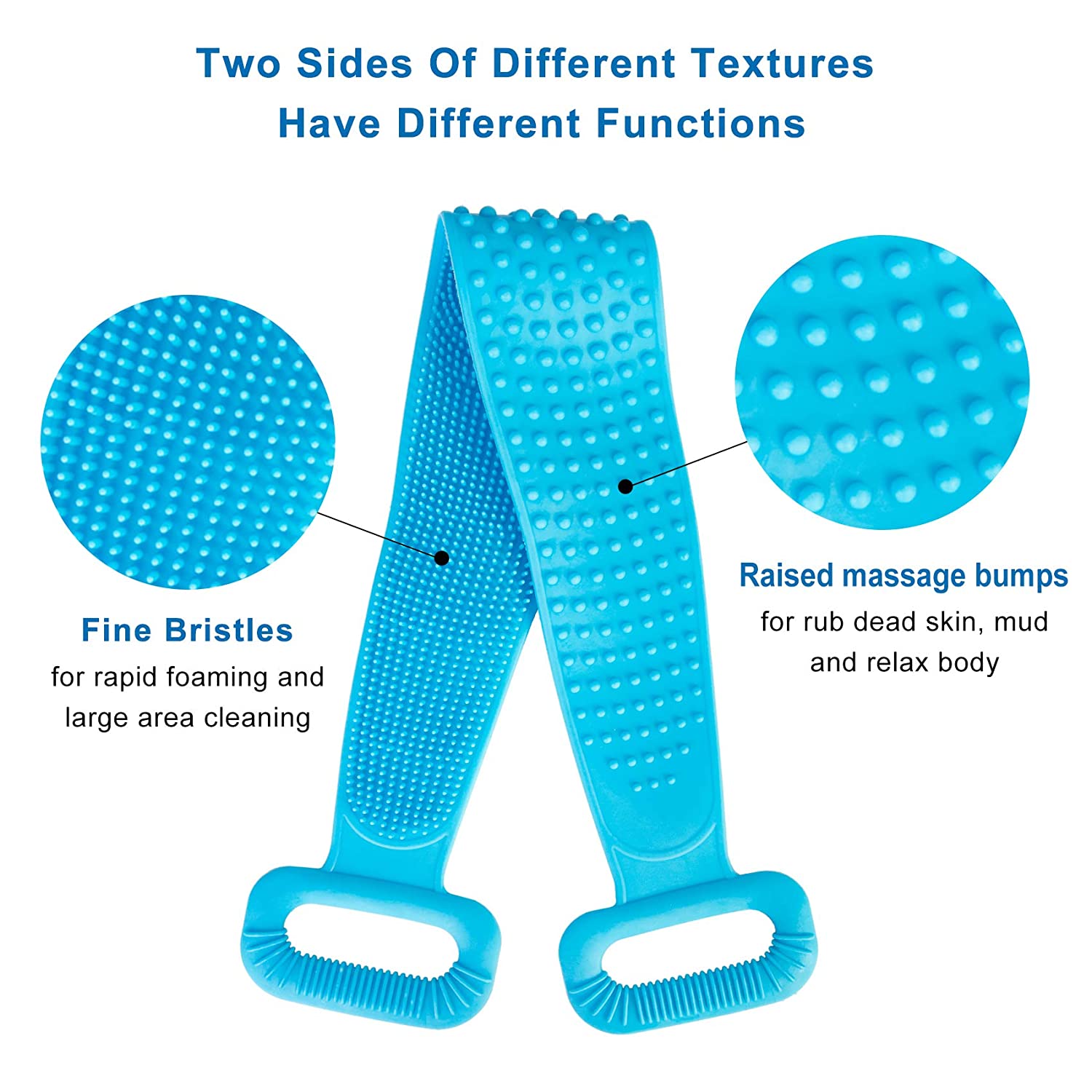 AFSTEE Silicone Back Scrubber for Shower, Silicone Bath Body Brush, Easy Clean for Skin Exfoliation
