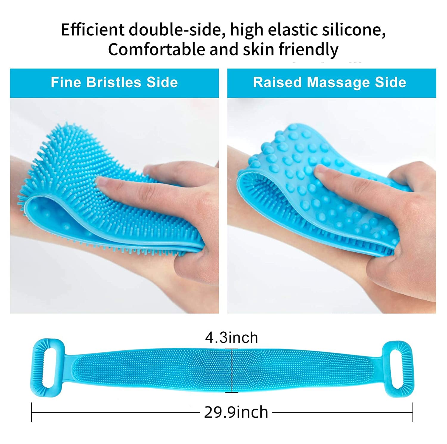 AFSTEE Silicone Back Scrubber for Shower, Silicone Bath Body Brush, Easy Clean for Skin Exfoliation