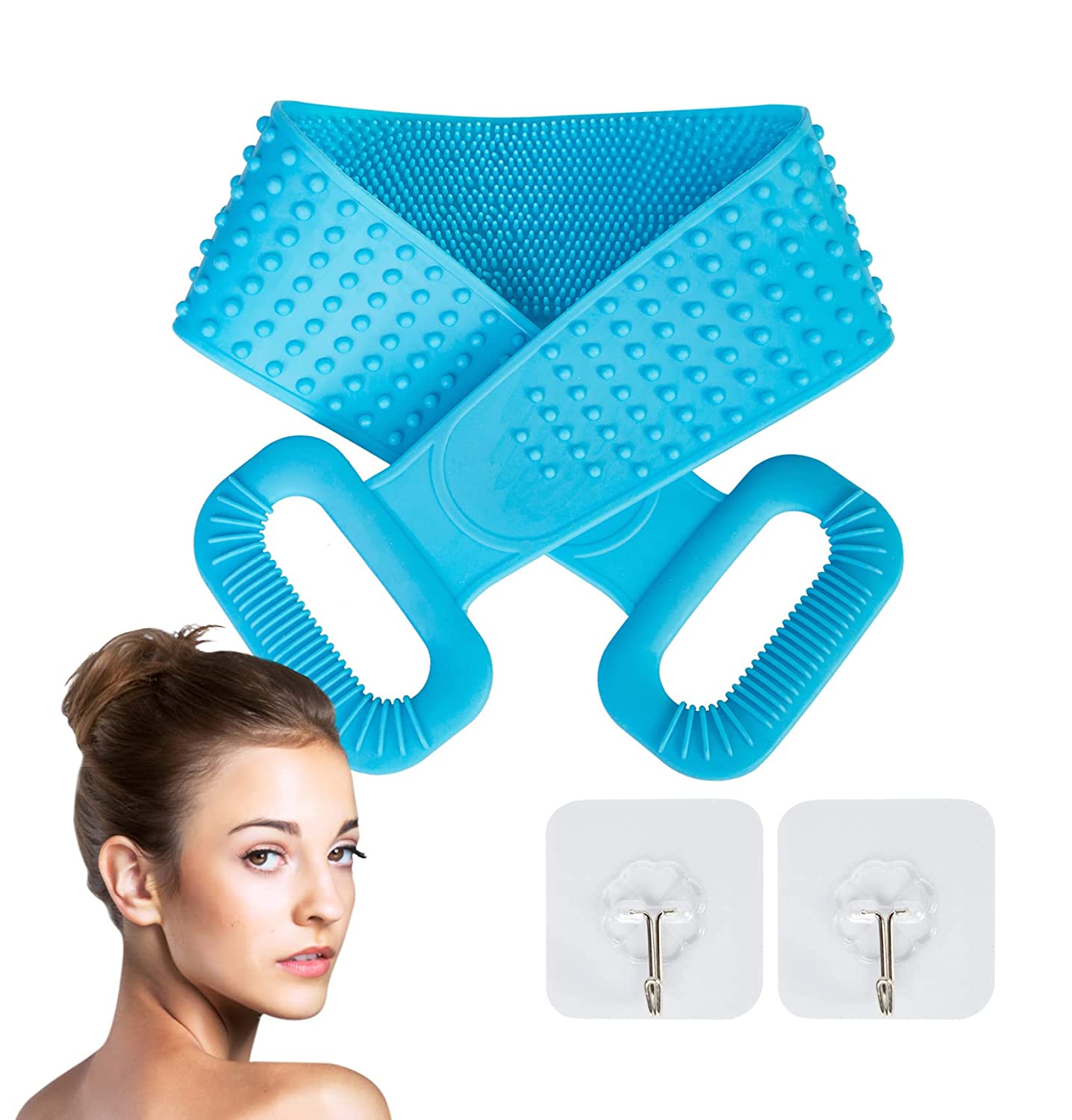 AFSTEE Silicone Back Scrubber for Shower, Silicone Bath Body Brush, Easy Clean for Skin Exfoliation