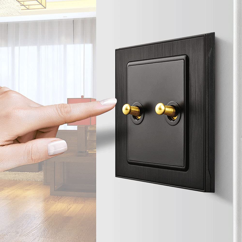 Modeen Retro Toggle Switch 1-4 Gang 2 Way Toggle Switch Loft Industrial Style Retro Toggle Switch Bl