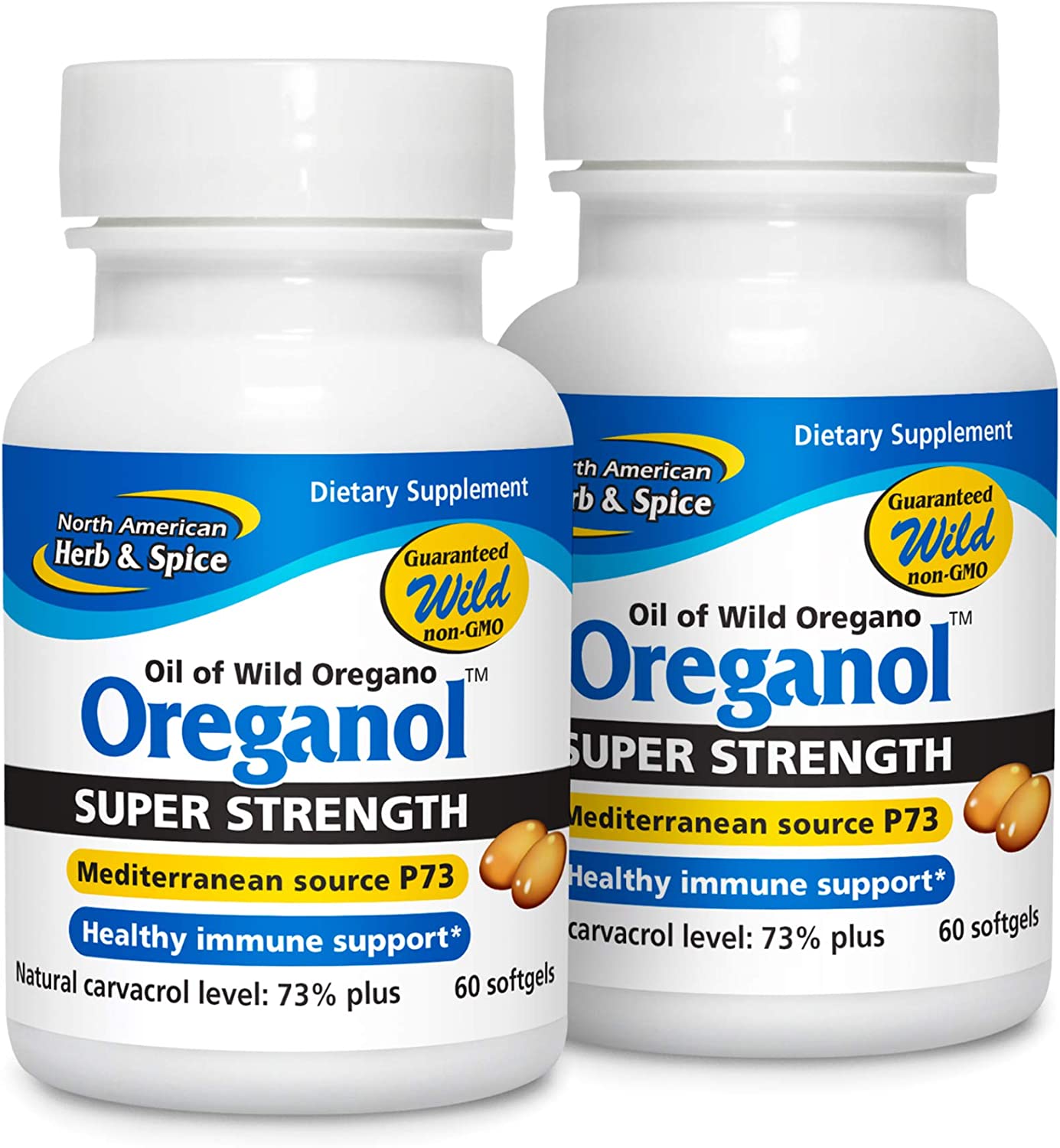 North American Herb and Spice Co., Oreganol Super Strength Oil of Wild Oregano, 60 Softgels per bott