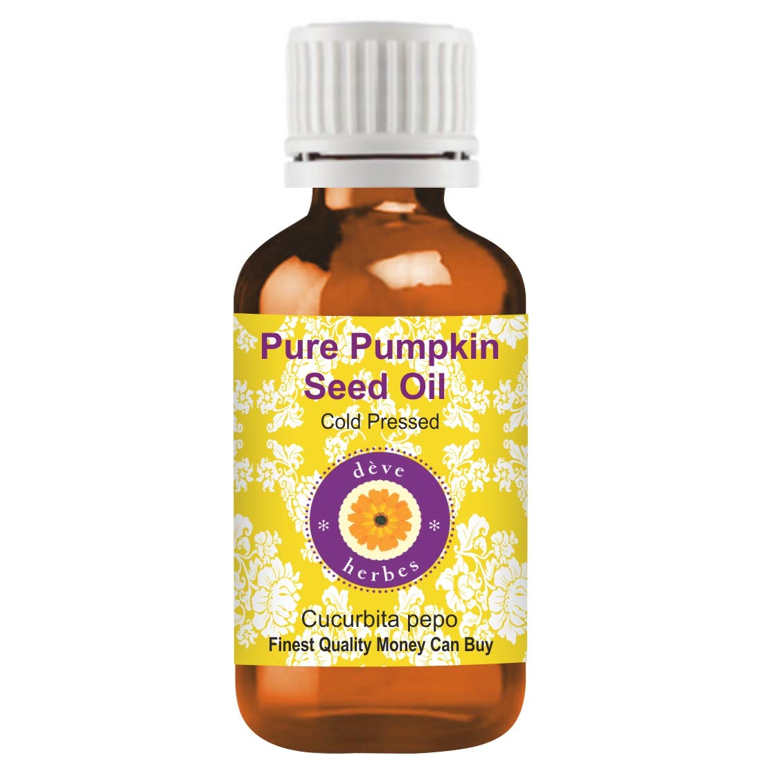 Deve Herbes Pure Pumpkin Seed Oil (Cucurbita pepo) 100% Natural Therapeutic Grade Cold Pressed for P
