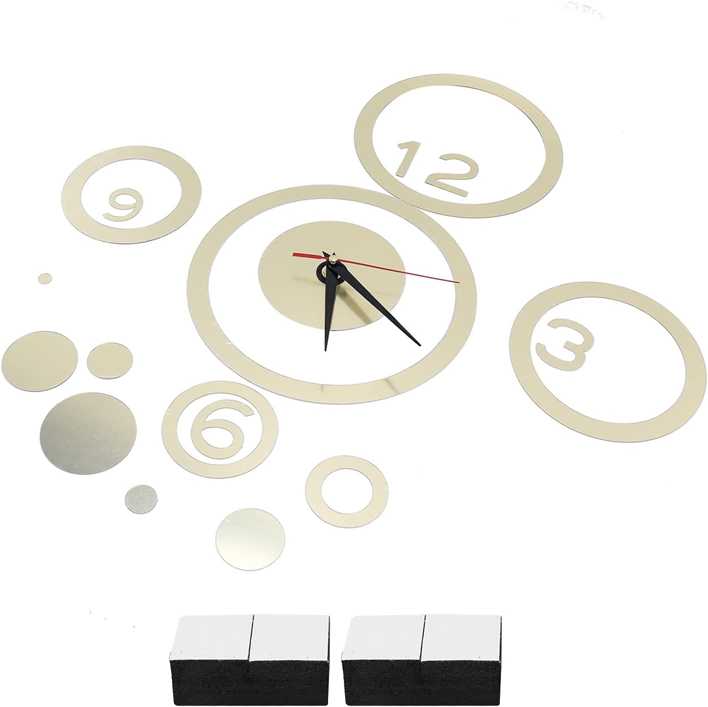Wall Clock Sticker, Background Decal Adhesive Sticker Removable Mirror Sticker for Bedroom for Livin