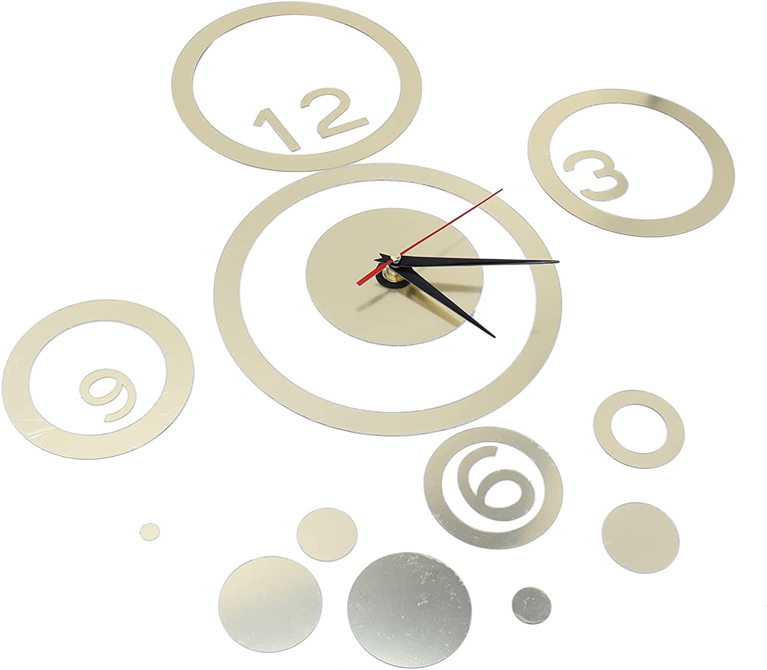 Wall Clock Sticker, Background Decal Adhesive Sticker Removable Mirror Sticker for Bedroom for Livin