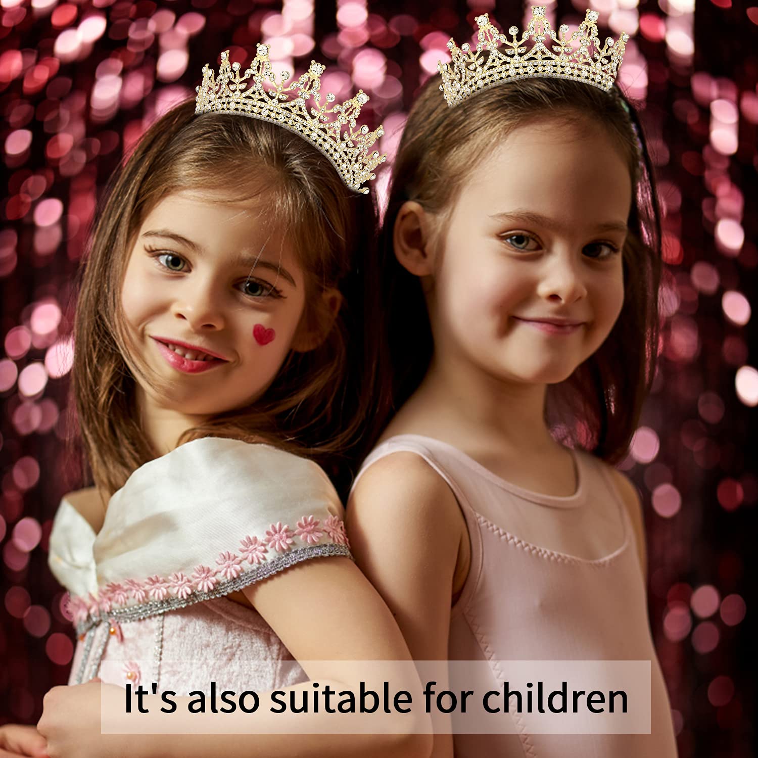 COCIDE Gold Tiara and Crown for Women Rhinestones Crown with Loop for Girls Crystal Queen Headband H