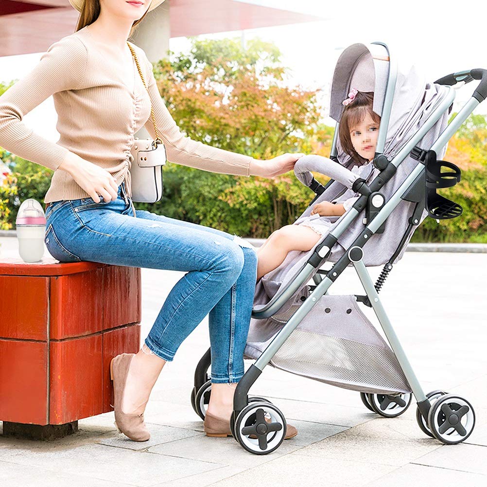Badiano 2 Pack Stroller Drink Holders for Cups or Bottles, Universal for Bicycle, Wheelchair, Trolle