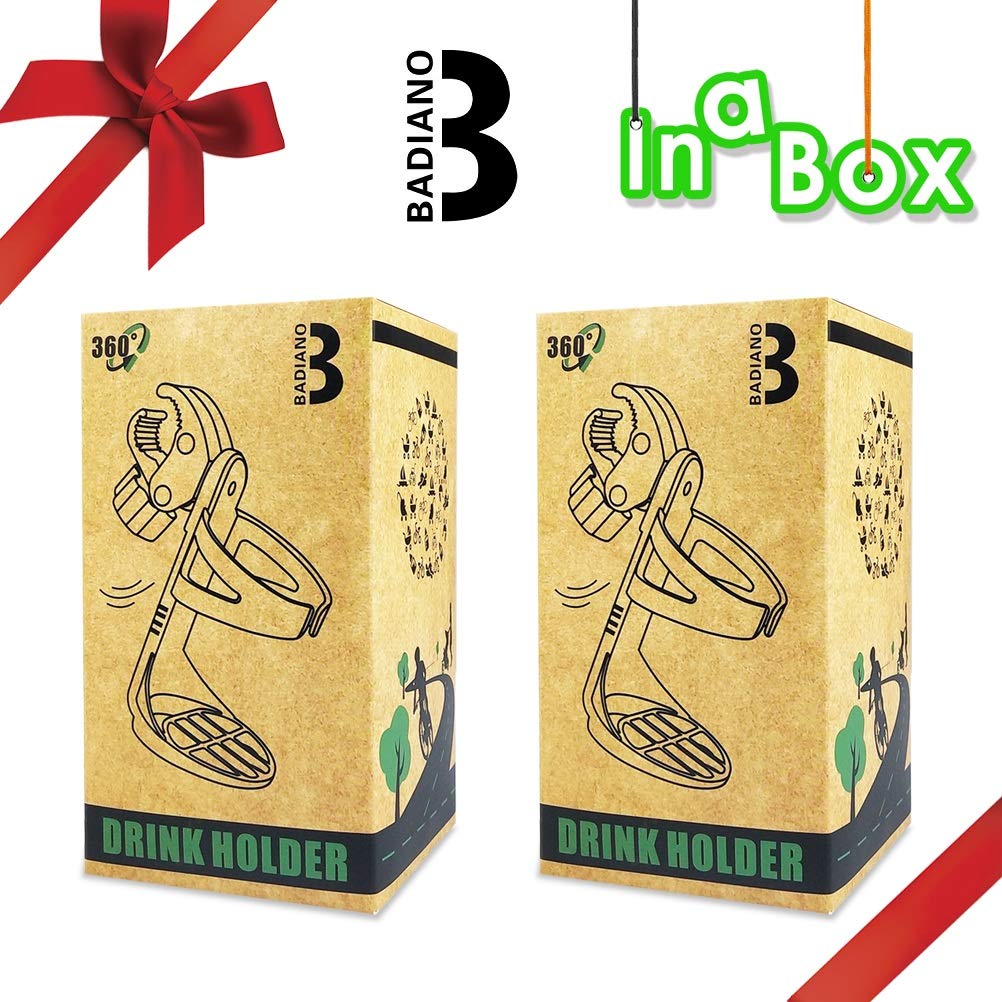 Badiano 2 Pack Stroller Drink Holders for Cups or Bottles, Universal for Bicycle, Wheelchair, Trolle